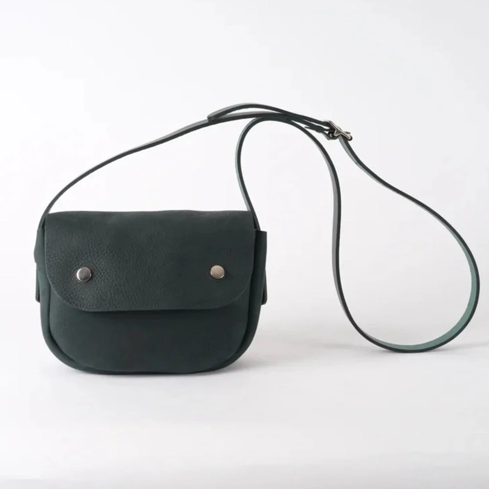 KATE SHERIDAN Crossbody Top Grain Leather  Po Petrol Orbed Pop Bag